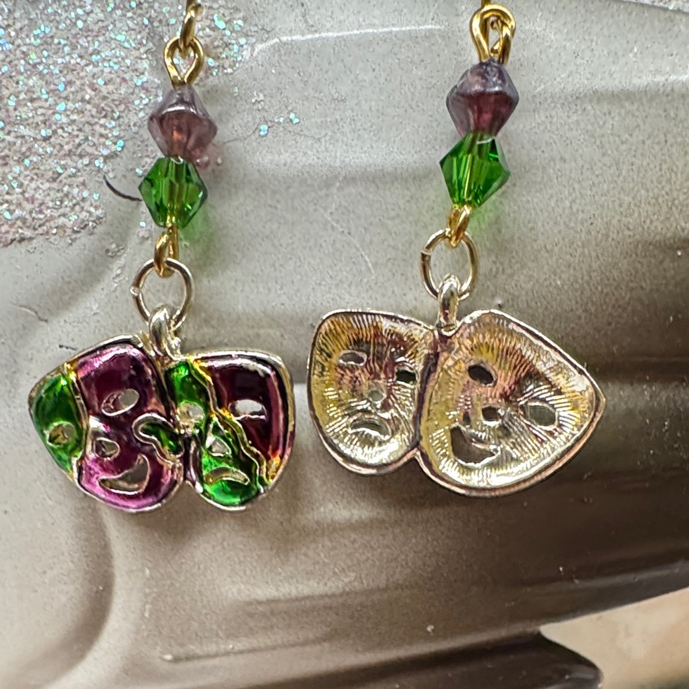 Mardi Gras Enamel and Colorful Beaded Earrings 2/$22